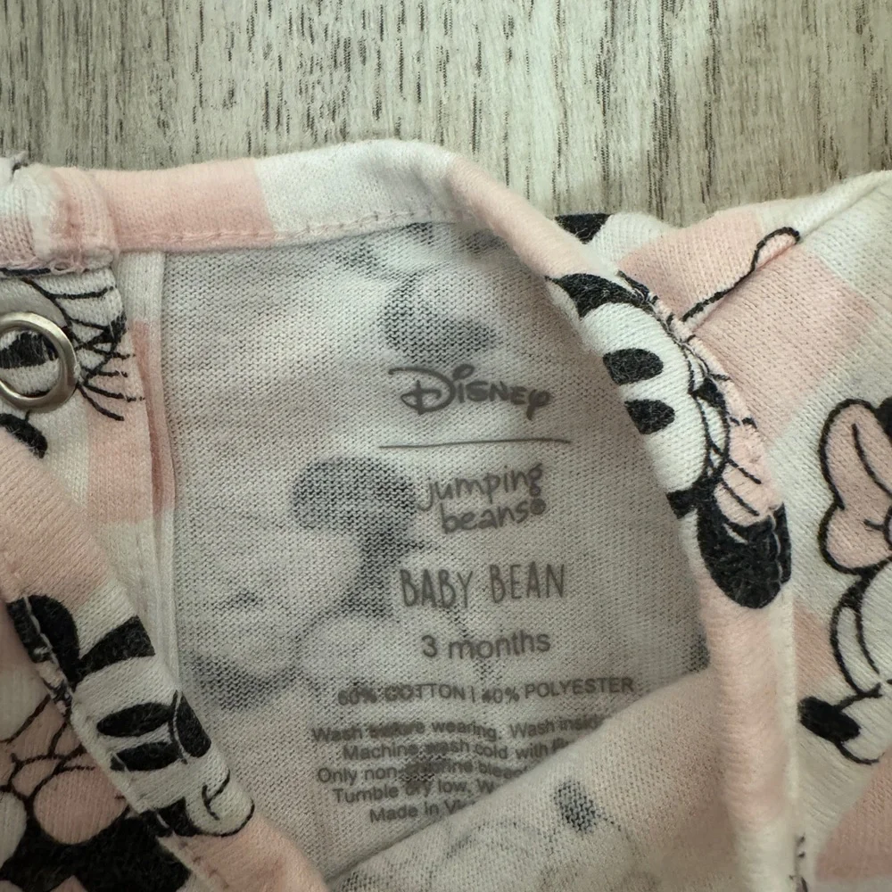 Pink and White Minnie Mouse Baby Romper